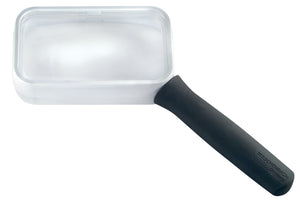 Rectangular magnifier with matt black handle